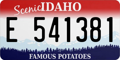 ID license plate E541381