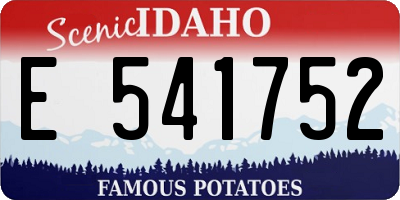 ID license plate E541752