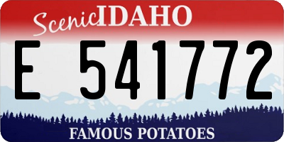ID license plate E541772
