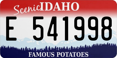ID license plate E541998
