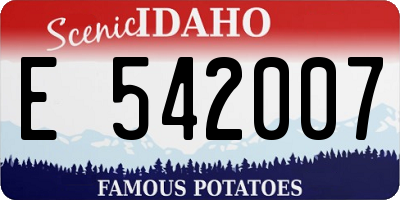 ID license plate E542007
