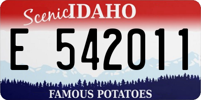 ID license plate E542011