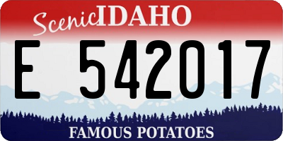 ID license plate E542017