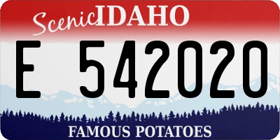 ID license plate E542020