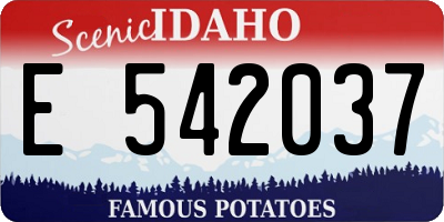 ID license plate E542037