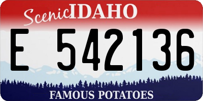 ID license plate E542136