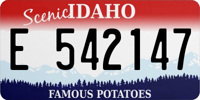 ID license plate E542147