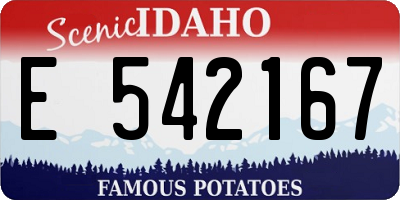 ID license plate E542167