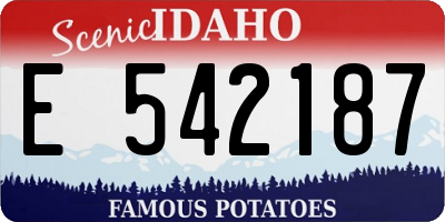 ID license plate E542187