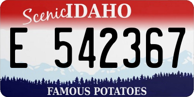 ID license plate E542367