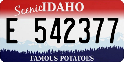 ID license plate E542377