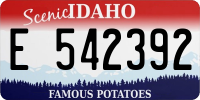 ID license plate E542392