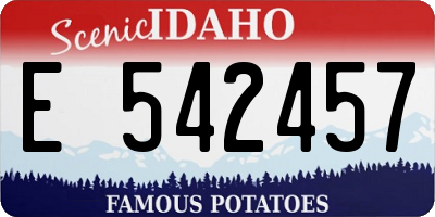 ID license plate E542457