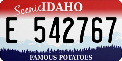 ID license plate E542767