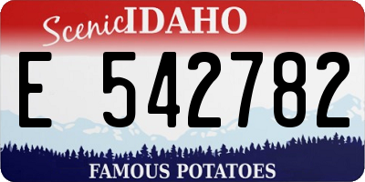 ID license plate E542782
