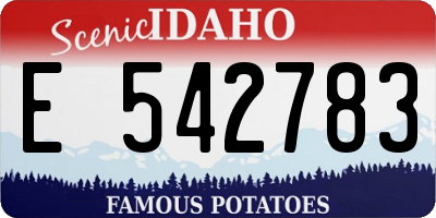 ID license plate E542783