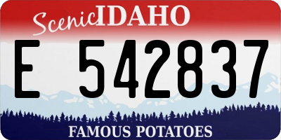 ID license plate E542837