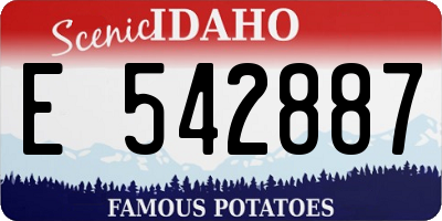 ID license plate E542887
