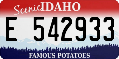 ID license plate E542933