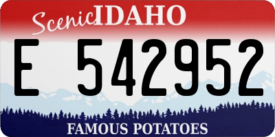 ID license plate E542952