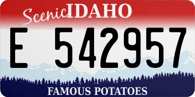 ID license plate E542957