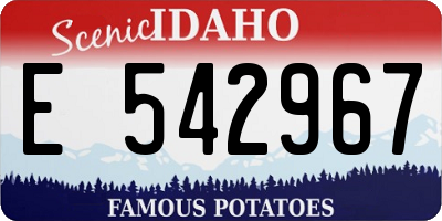 ID license plate E542967