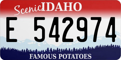 ID license plate E542974