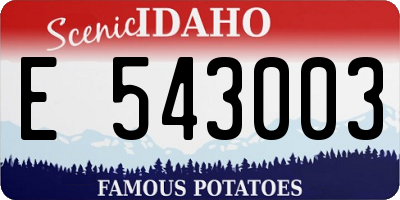 ID license plate E543003