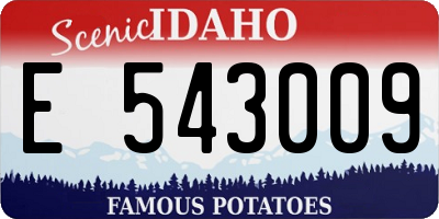 ID license plate E543009