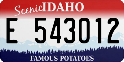 ID license plate E543012