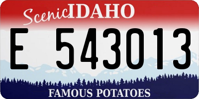 ID license plate E543013