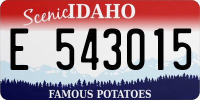 ID license plate E543015