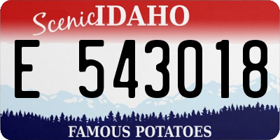 ID license plate E543018