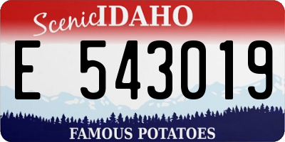 ID license plate E543019