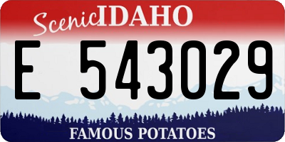 ID license plate E543029