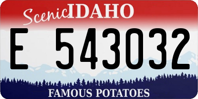 ID license plate E543032