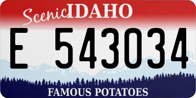 ID license plate E543034