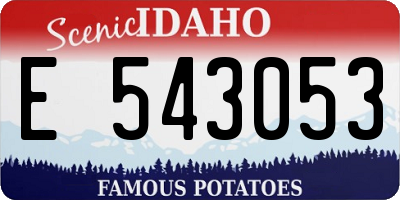 ID license plate E543053