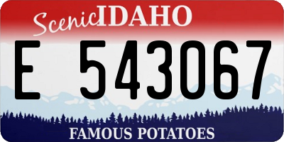 ID license plate E543067