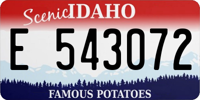 ID license plate E543072