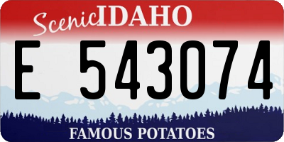 ID license plate E543074