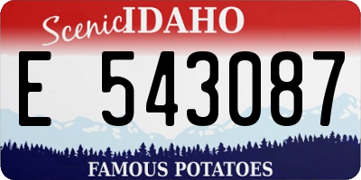 ID license plate E543087