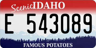 ID license plate E543089
