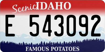 ID license plate E543092