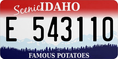 ID license plate E543110