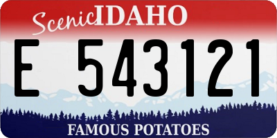ID license plate E543121