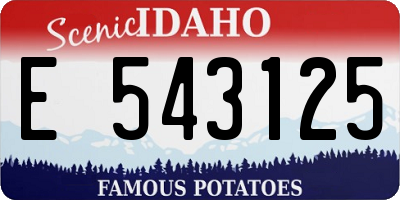 ID license plate E543125