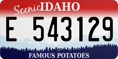ID license plate E543129