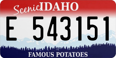 ID license plate E543151