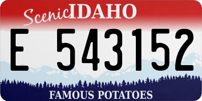 ID license plate E543152